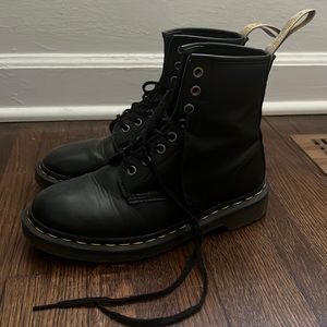Black Doc Marten Boot with Yellow Tag Size 8